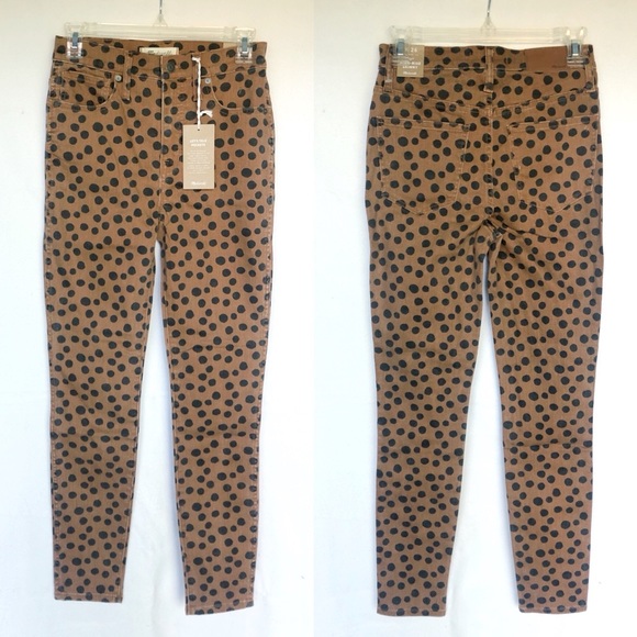 Madewell NWT High Waisted Skinny Jeans Leopard Dot - Picture 6 of 10